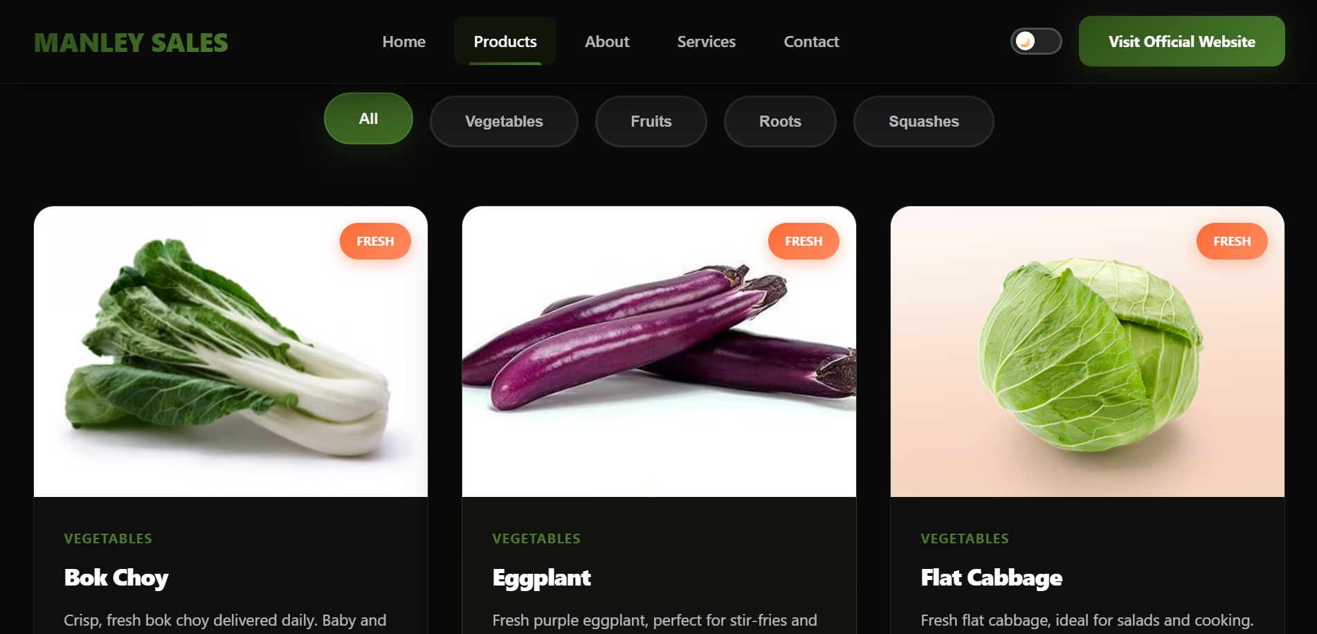 Manley Sales Website